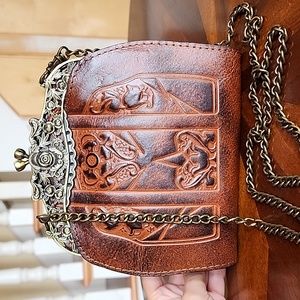 NWOT Patricia Nash Leather Crossbody Frame Bag